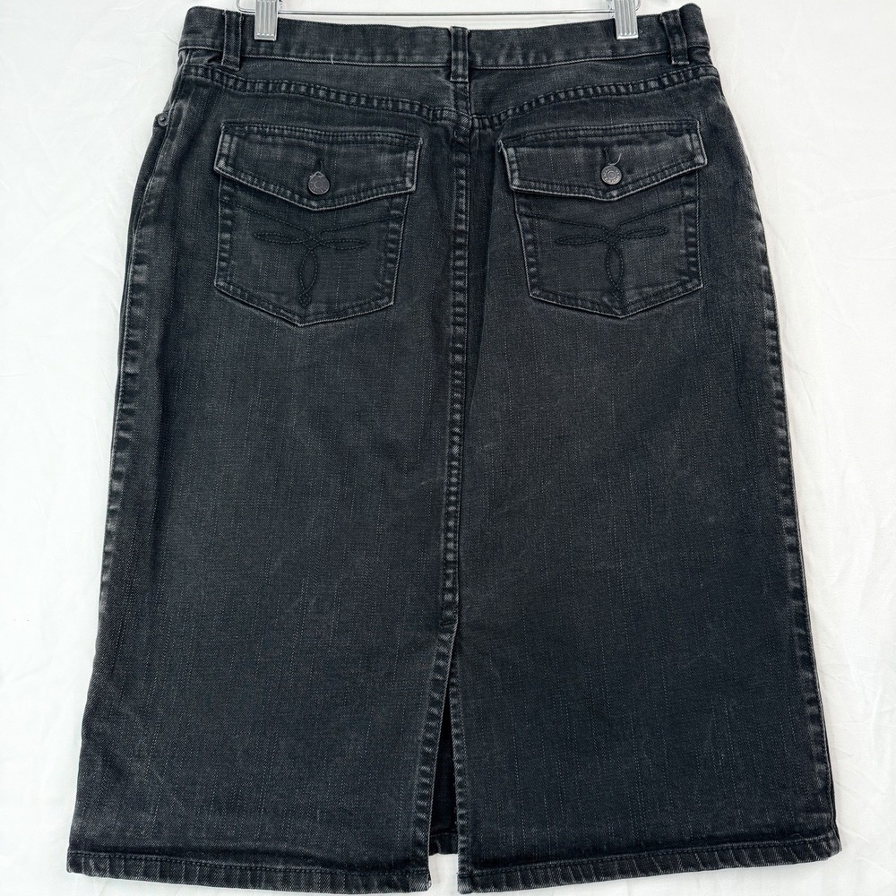 Lauren Jeans Co Ralph Lauren Denim Skirt Women's SZ-8 Black Stretch Cotton - Picture 2 of 15